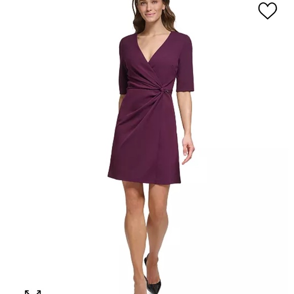 DKNY Side-Knot V-Neck Sheath Dress - Picture 2 of 2